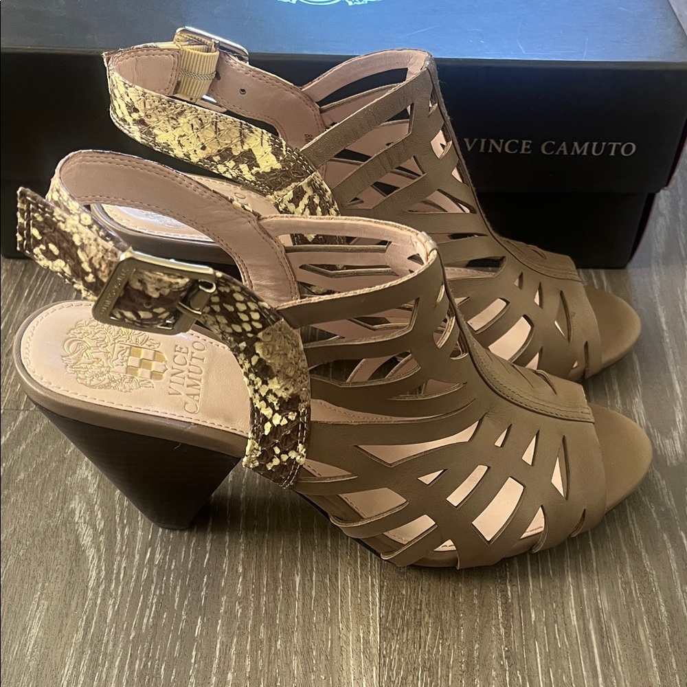 Vince Camuto Women's Brown Cutout Heels